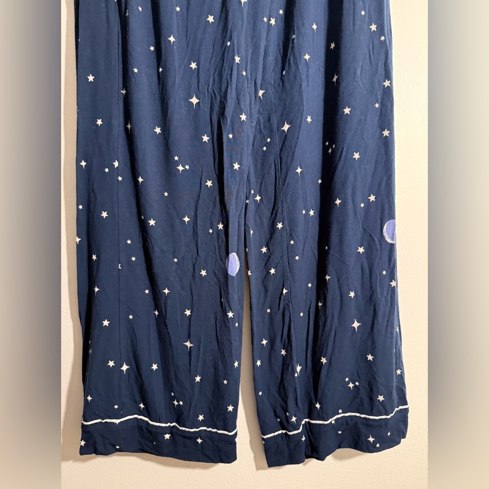 Victoria’s Secret Tranquil Navy Blue Moon and Stars Modal Long Pajamas - Picture 8 of 11